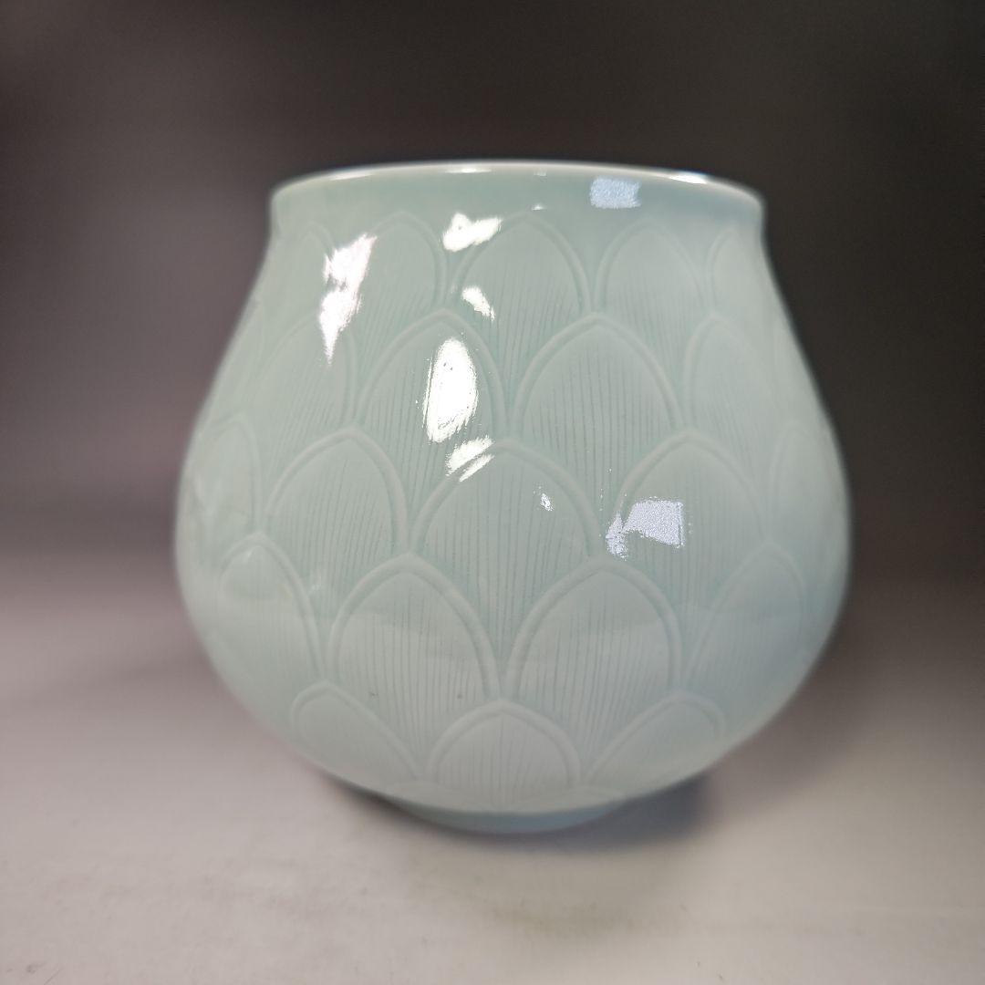 イ748 皆具『韓国 陶芸 粱命煥 青磁 青珍 皆具　共箱』茶道具