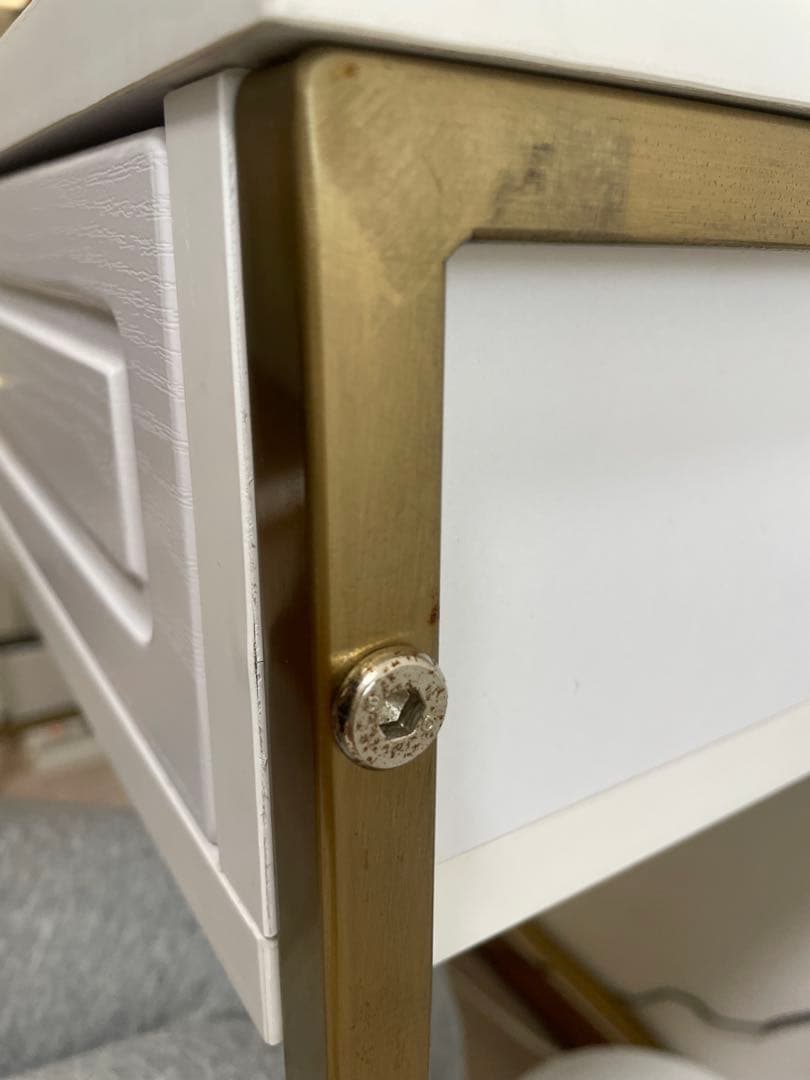 ホワイトデスク 2引き出し付き 98.5cm