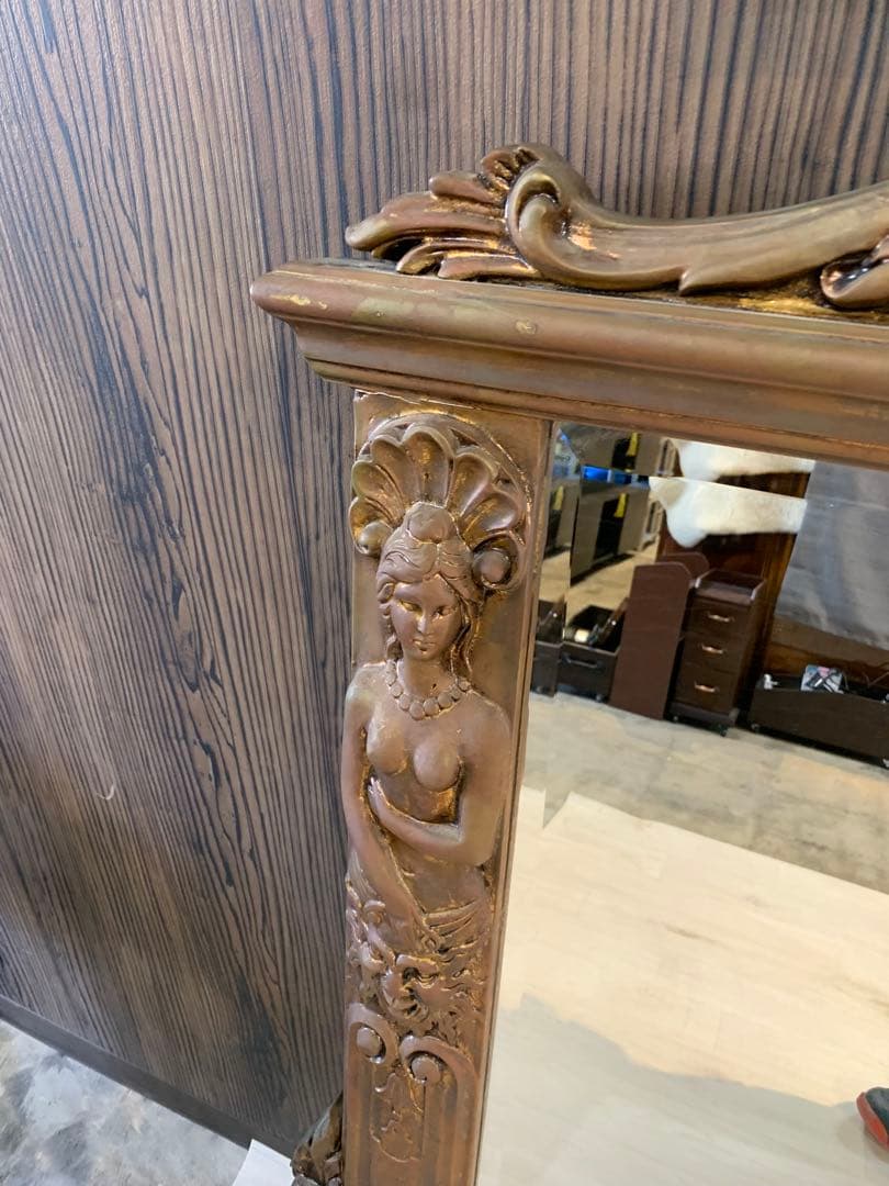 バロックスタイル 鏡 天使彫刻付き