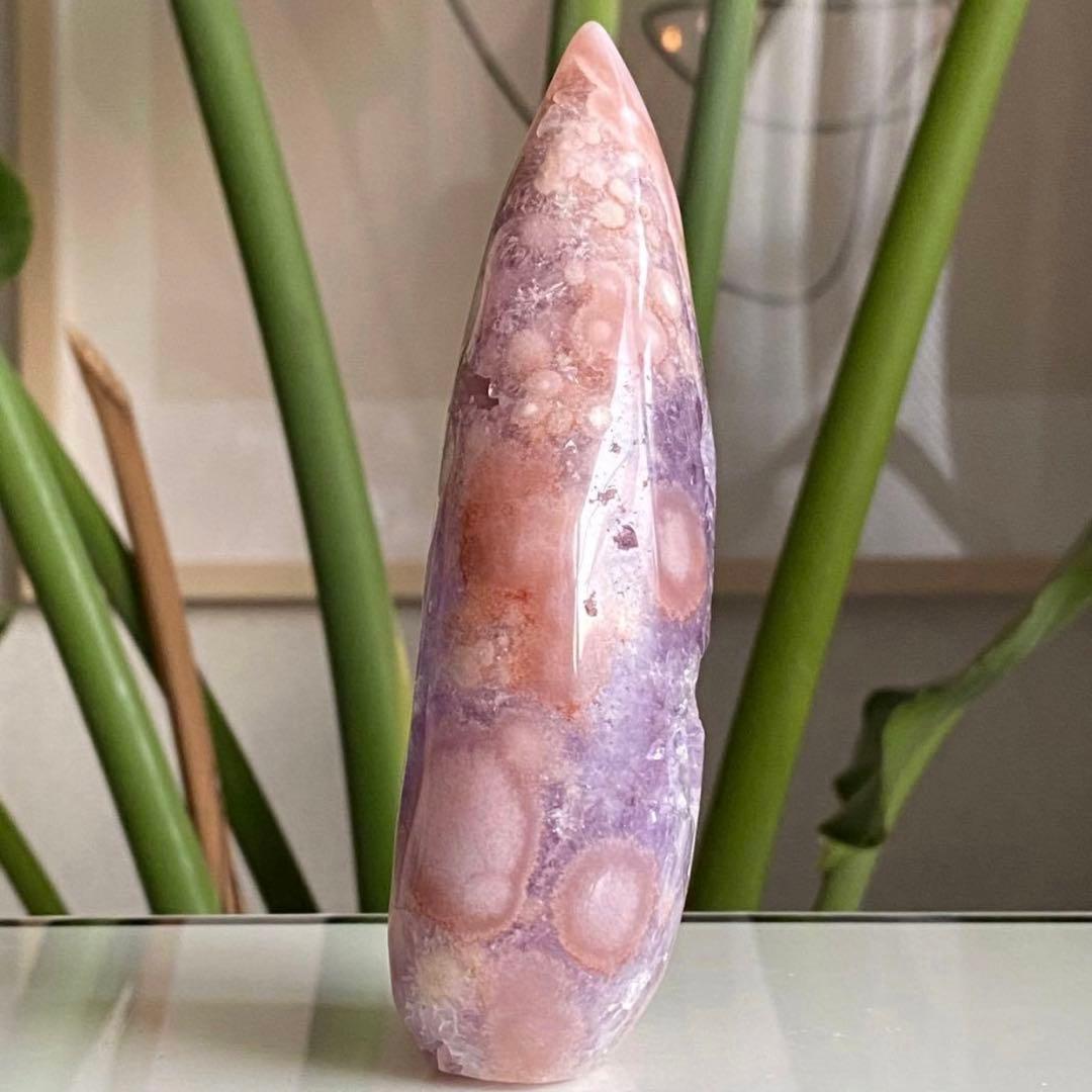 【 高品質 ピンクアメジスト フラワーアゲート 原石 フレイム 約251g 】