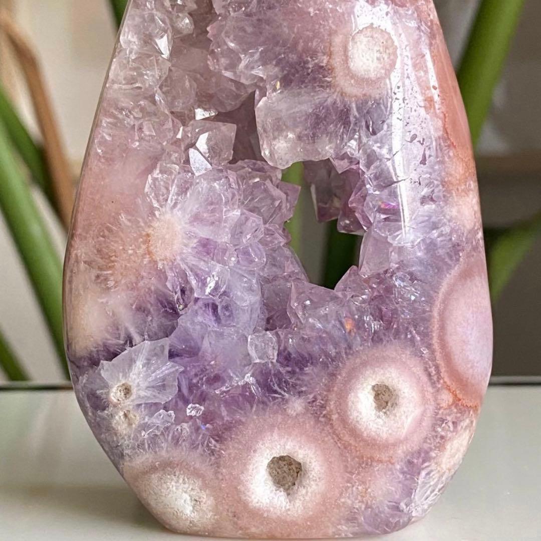 【 高品質 ピンクアメジスト フラワーアゲート 原石 フレイム 約251g 】