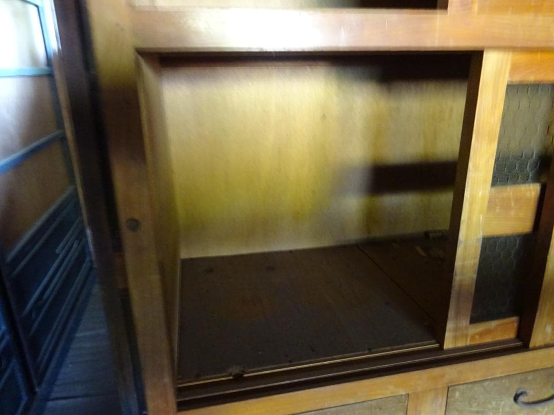 ★最終値 水屋　食器棚　アンティーク　レトロ　古民家蔵出　箪笥　古い家具 訳あり