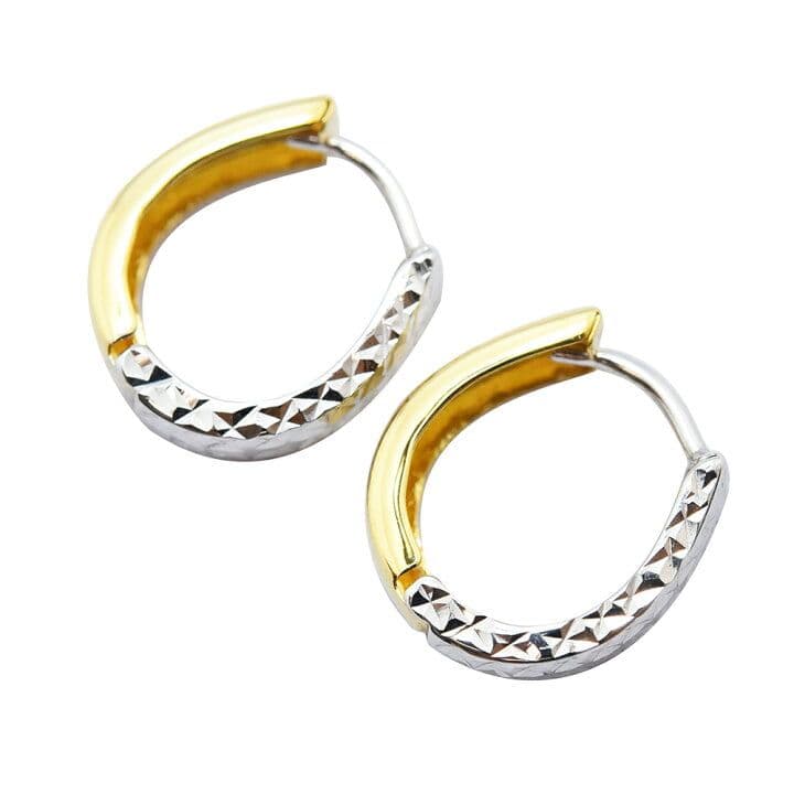 ピアス ユニセックス フープ K18 ホワイト 中折れ 両耳 馬蹄型 レディース