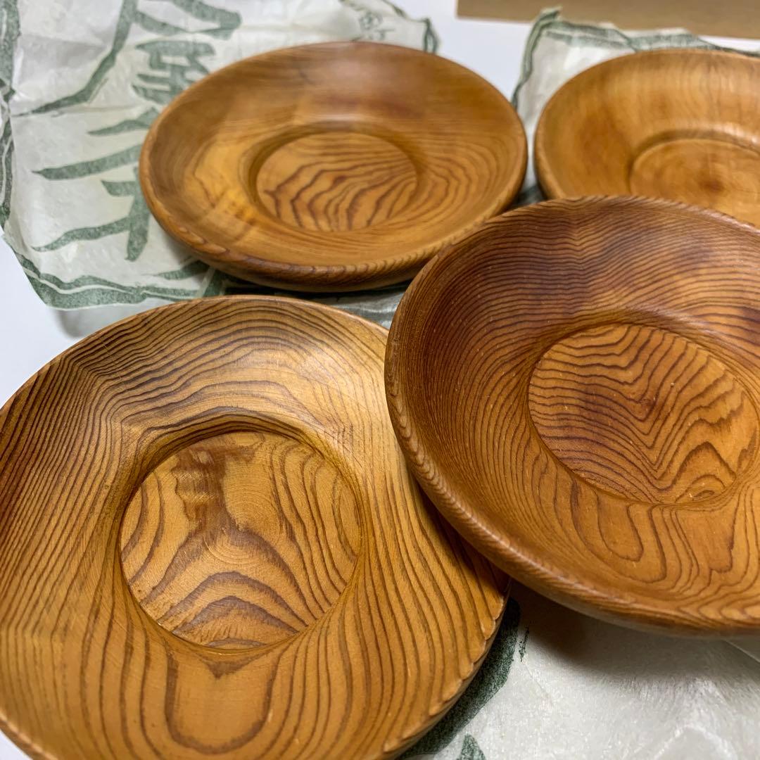 【貴重】屋久杉　茶托　煎茶道具　桐箱入り