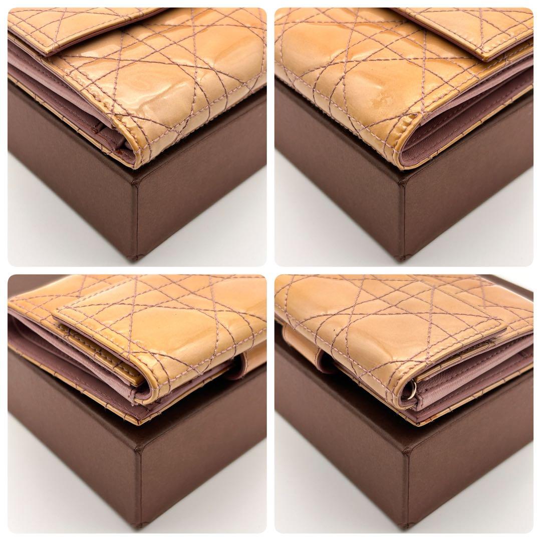 Christian Dior ディオール 二つ折り財布 エナメル レザー 良品