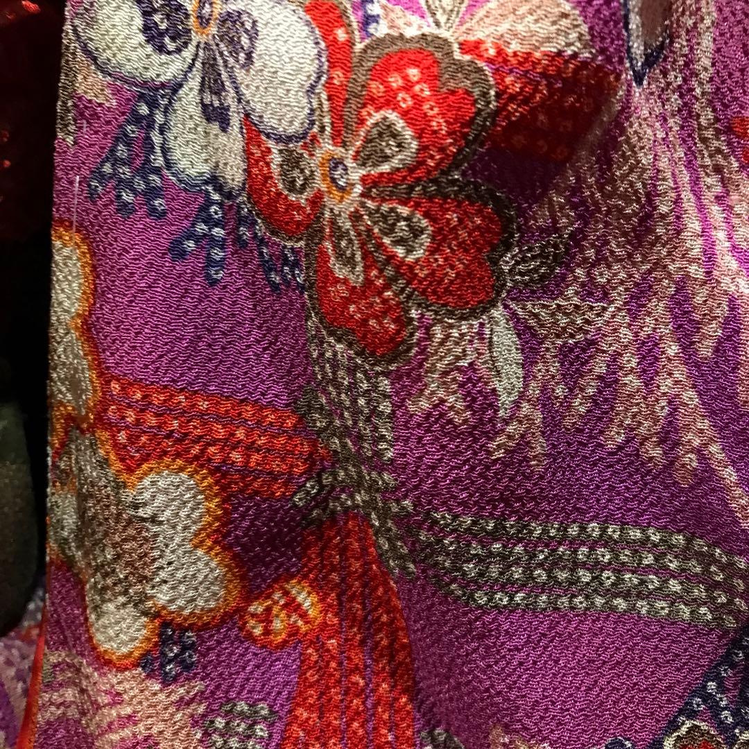 市松人形　大正　光龍斎　63cm　　パープルピンク系着物