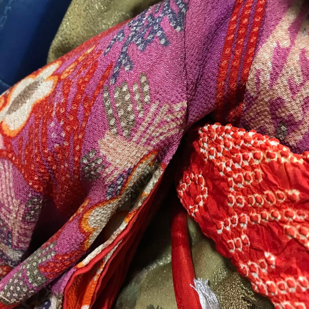 市松人形　大正　光龍斎　63cm　　パープルピンク系着物