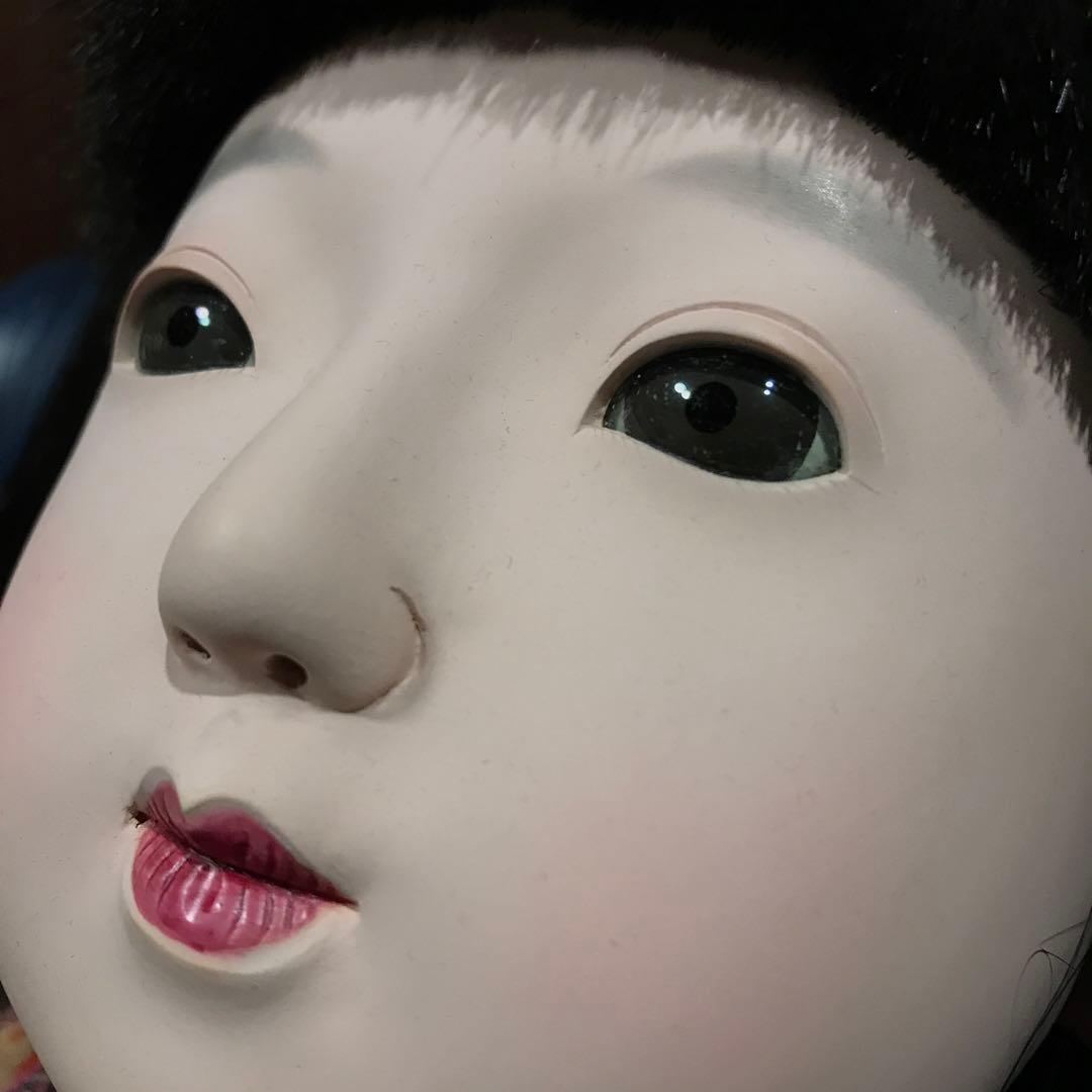 市松人形　大正　光龍斎　63cm　　パープルピンク系着物