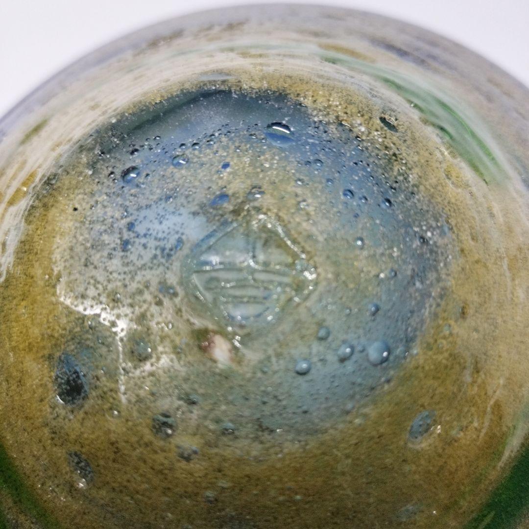 (故)稲嶺盛吉さんのガラス茶泡深皿(約15cm)