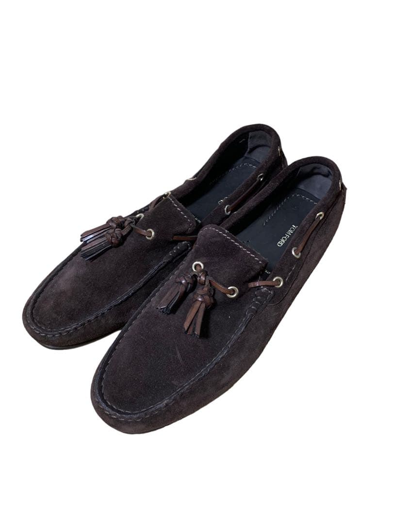 TOM FORD スエード タッセルローファー モカシン ブラウン サイズ7