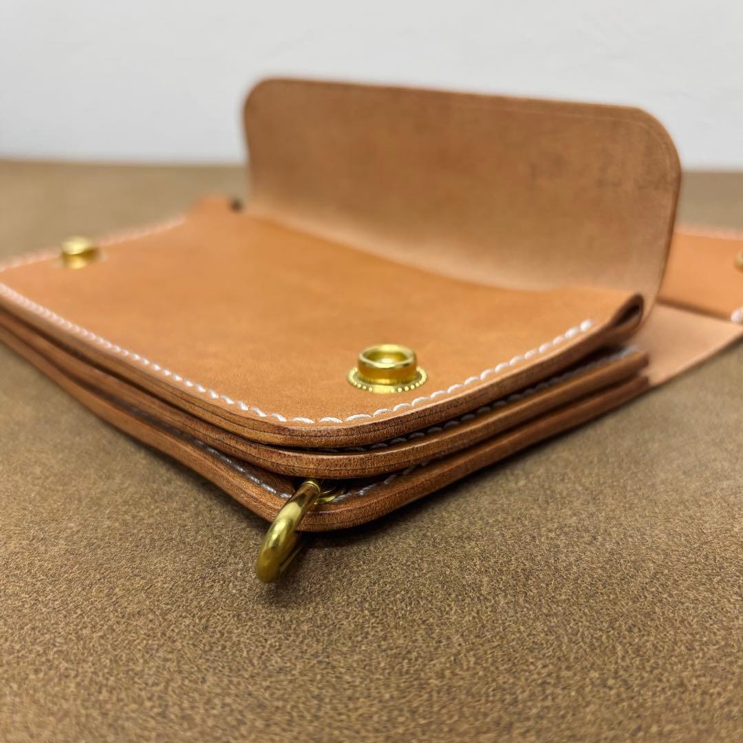 ホースバット　トラッカーウォレット　ミドル　ナチュラル　3層　Guidi