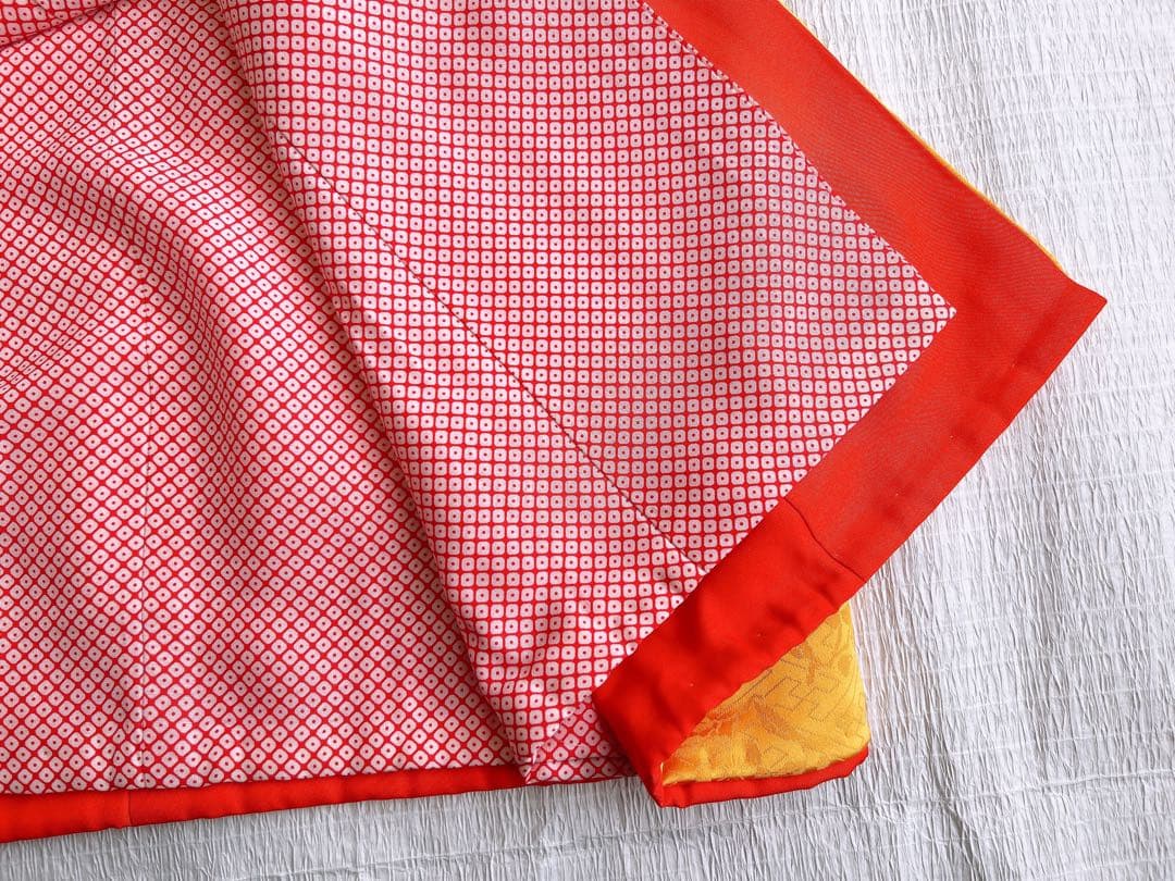 【年始特大セール】七五三 7歳着物 山吹色 正絹 千總【美品】