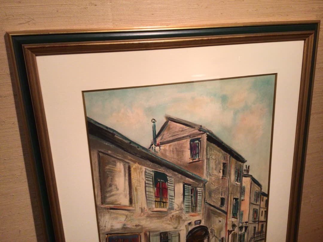 モーリス・ユトリロ「モンマルトルのコルト通り」1966年　オリジナルリトグラフ