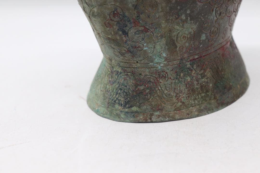 貴重　中国　古青銅器　魚型銅瓶　アンティーク　送料込み250922