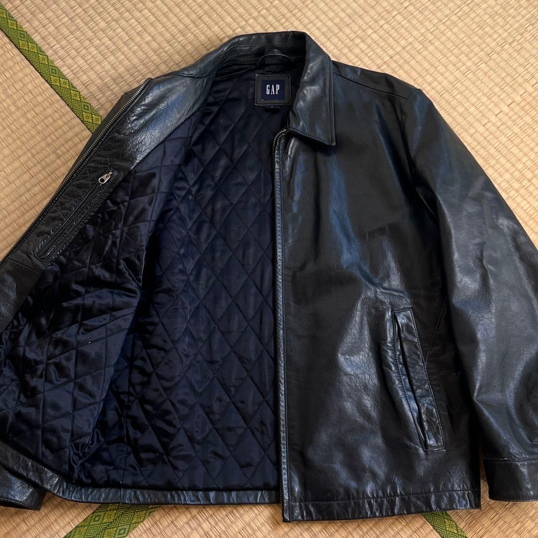 GAP ブラック レザージャケット シングルライダースジャケット