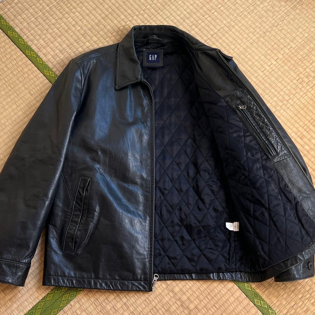 GAP ブラック レザージャケット シングルライダースジャケット