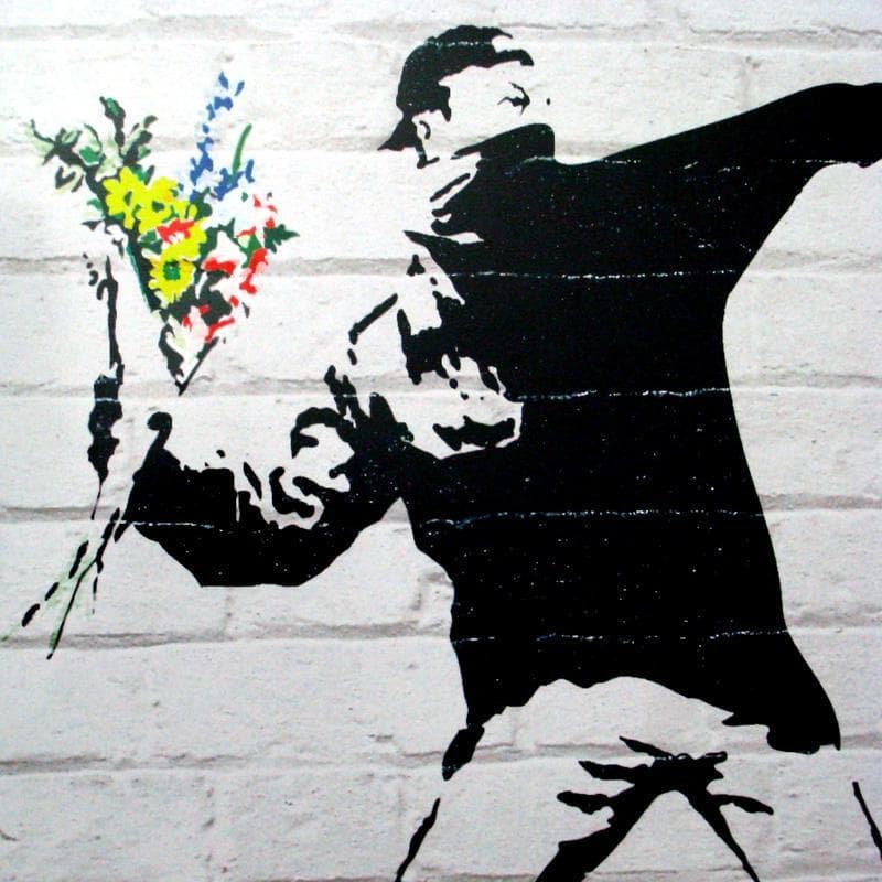 額装品/Flower Bomber（バンクシー）