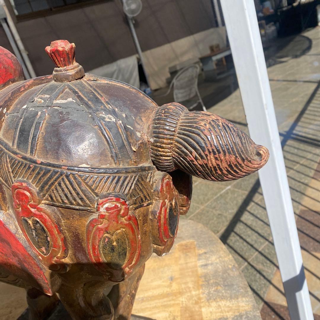 中国美術　古玩　木彫　木製　馬　インテリア　飾り馬