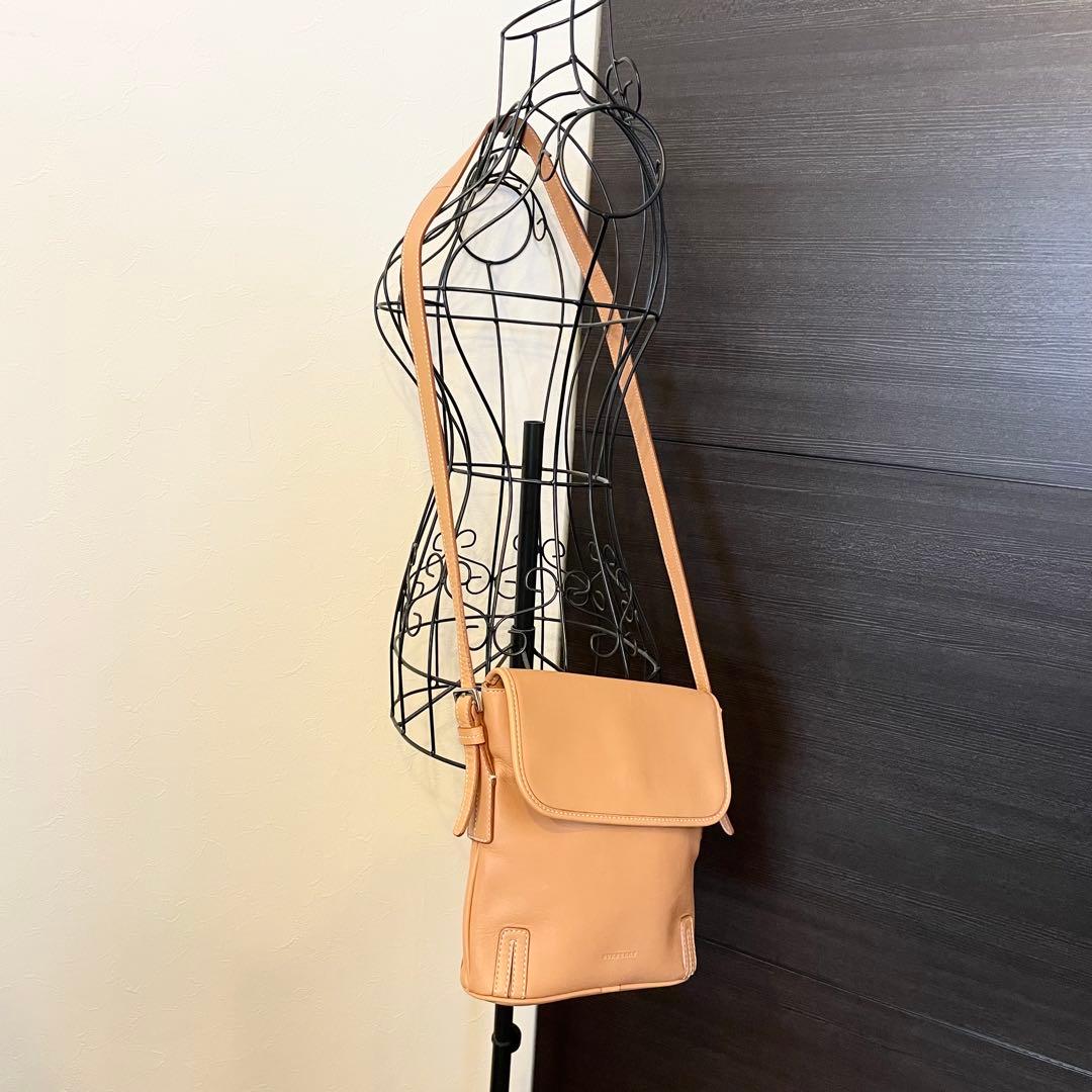 美品★Burberry オールレザー ショルダーバッグ ベージュ ノバチェック