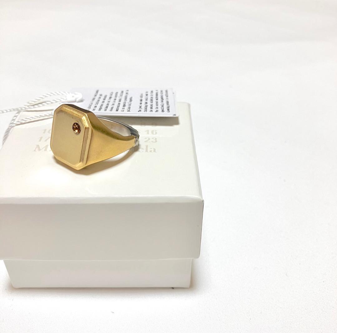 新品 7 マルジェラ 22aw スクエアリング 指輪 金 4318