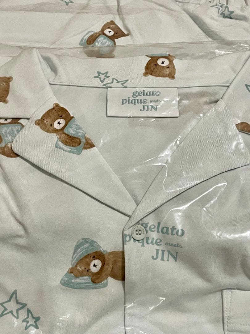 新品未開封 gelato pique JIN クマ柄 カーディガン パジャマ