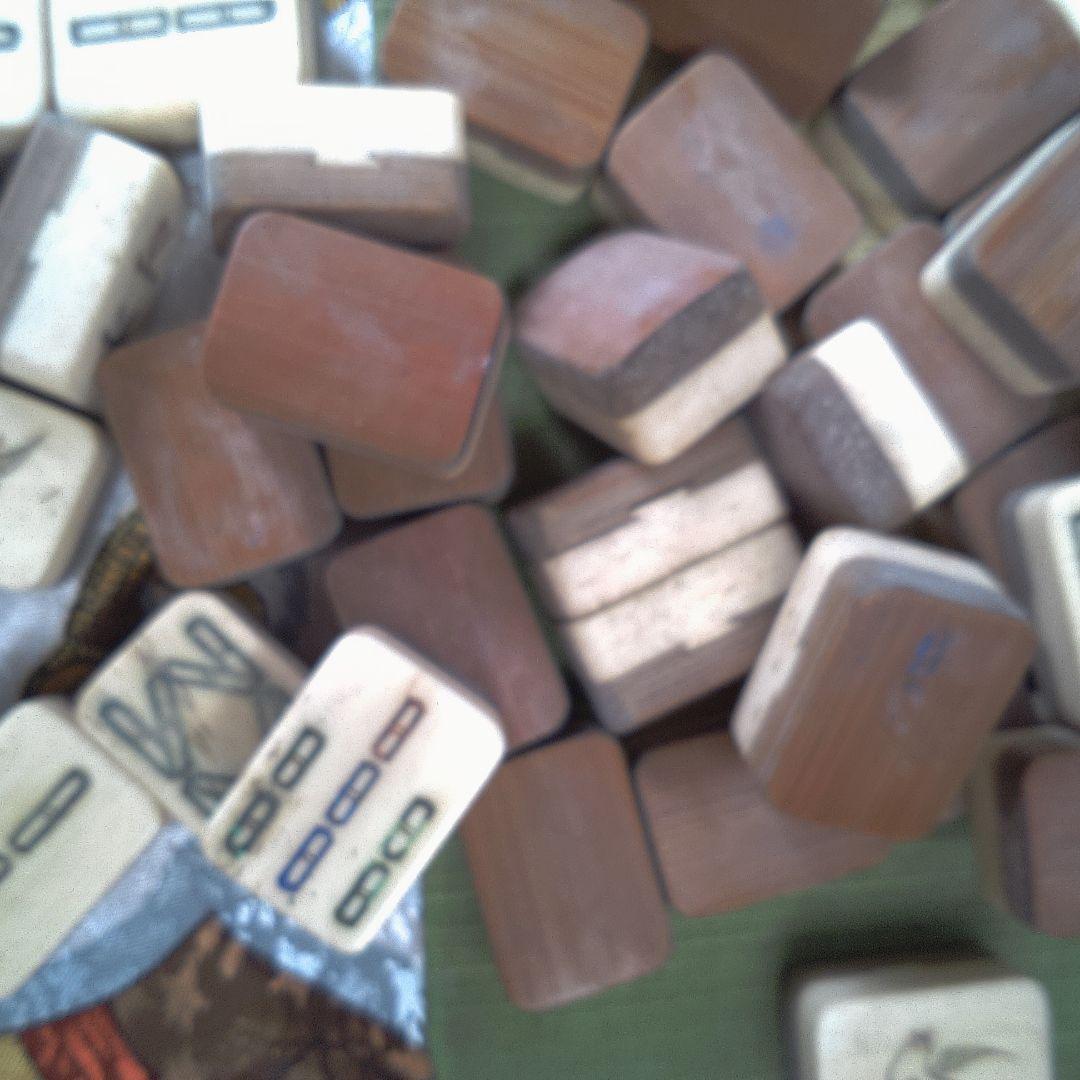 木製麻雀牌セット 収納ボックス付き 蓋無し 汚れ