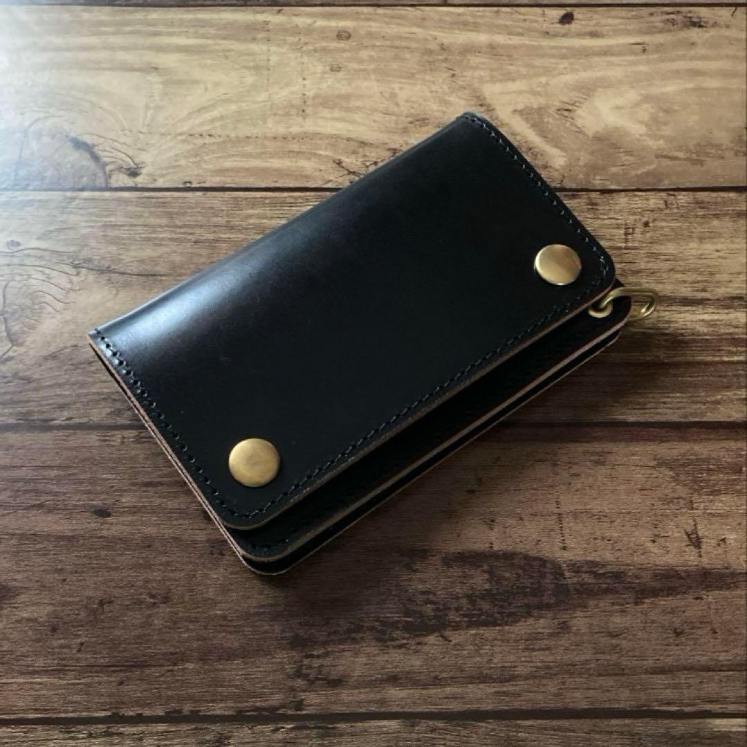 【999】北米ステアハイドトラッカーウォレット150【お札を折らずに収納】