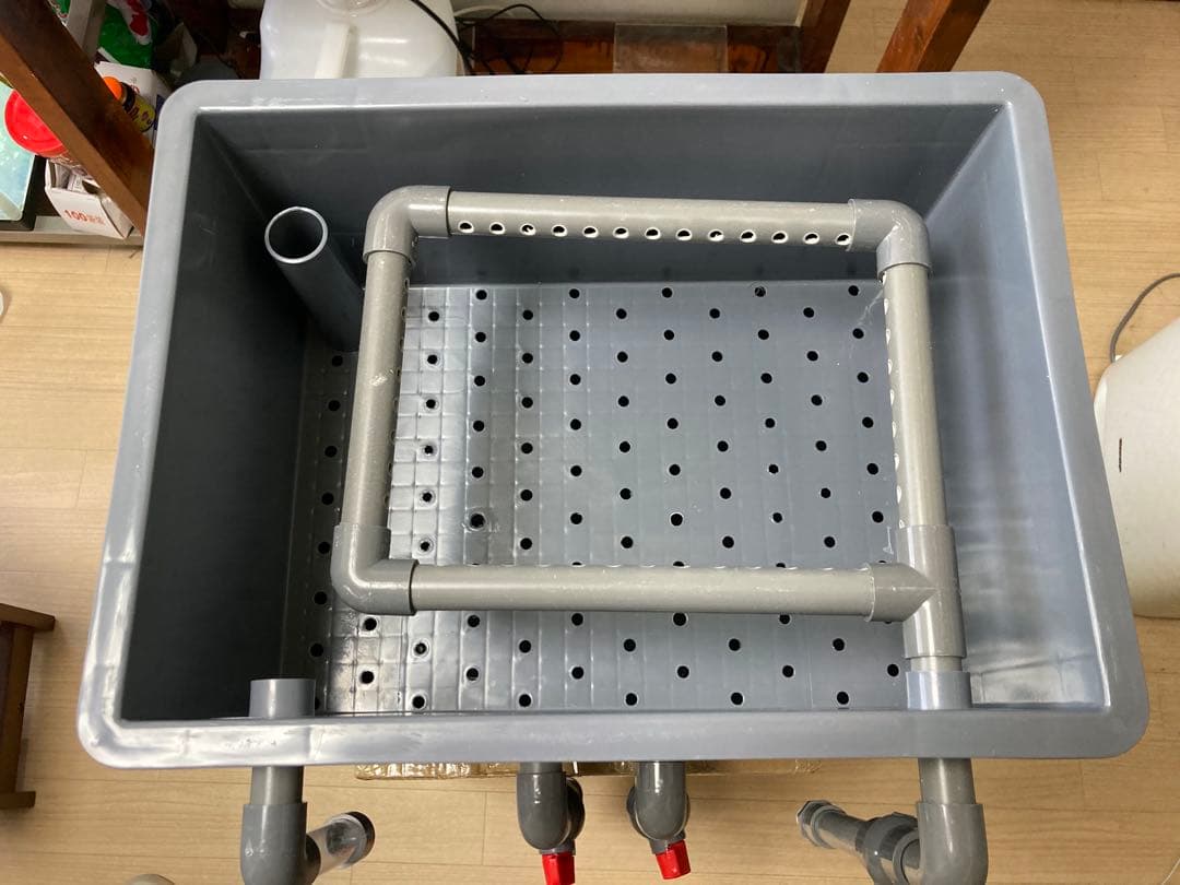 大型水槽用沈殿物理生物一体型濾過槽　外部式濾過装置器水槽濾過バイオフィルター付き