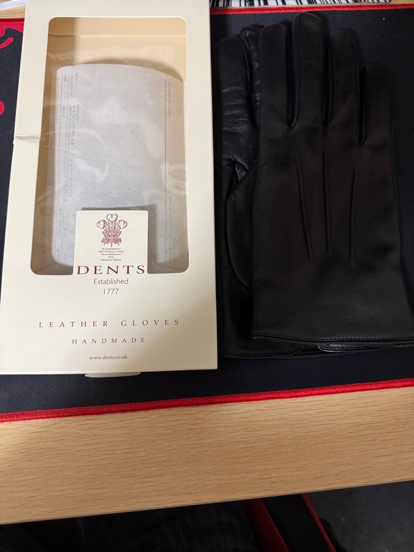 DENTS 羊革 レザー手袋 裏地無しブラック9（XL）