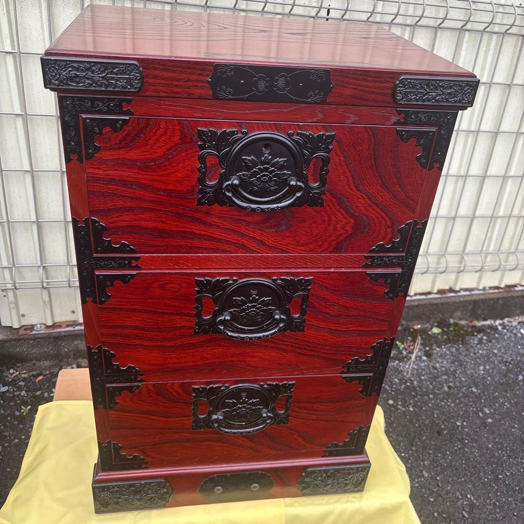 工芸家具　国産　飛鳥工芸　3段箪笥