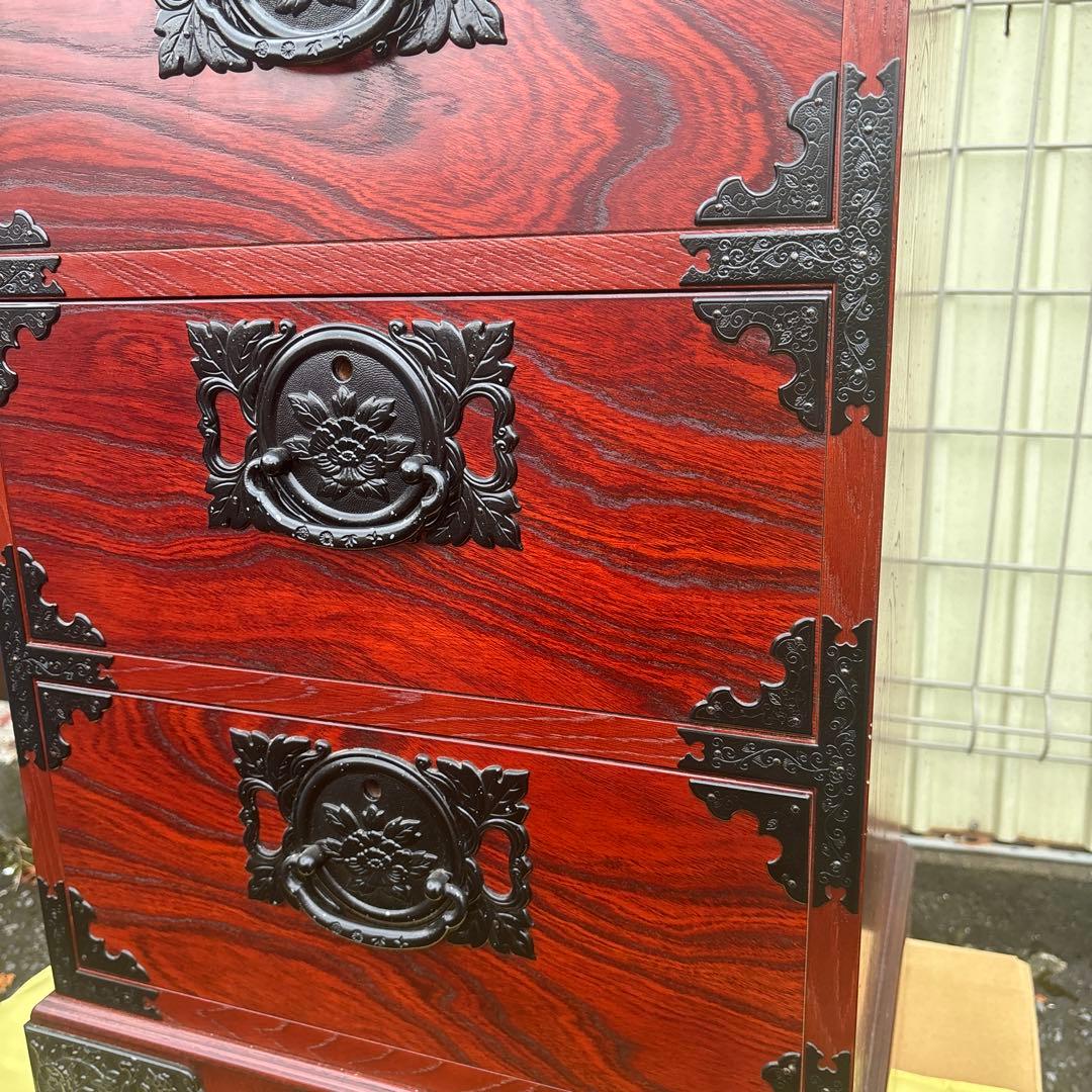 工芸家具　国産　飛鳥工芸　3段箪笥
