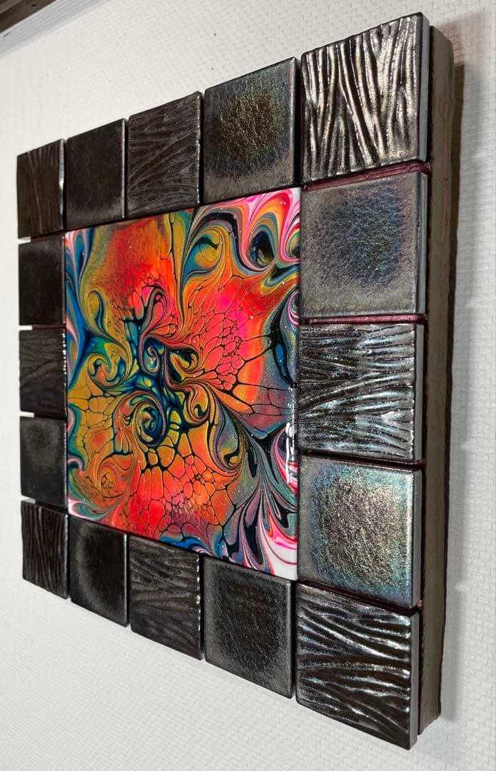 『千賀輝天』フルイドアート　現代アート　抽象画　アクリル画　ポーリングアート