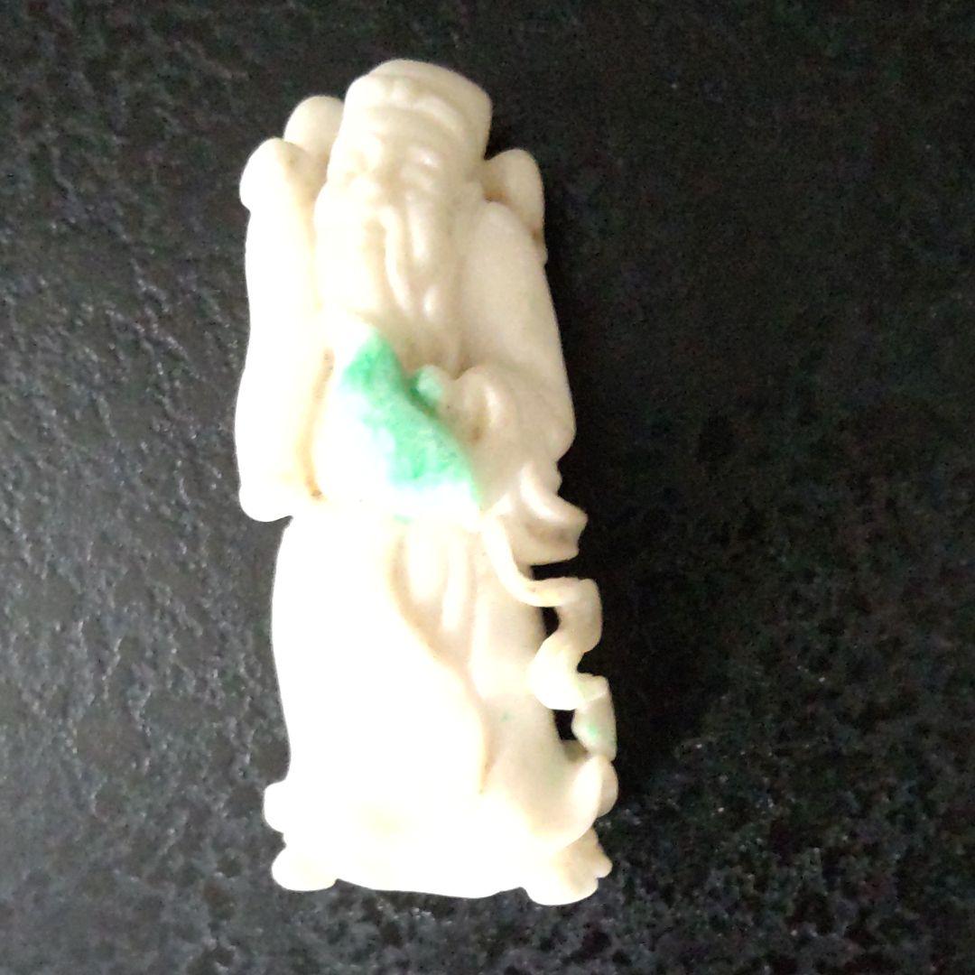 翡翠関羽軍神財神像、７X３，天然ジェイダイト・黒い玉手箱、275.244ct.