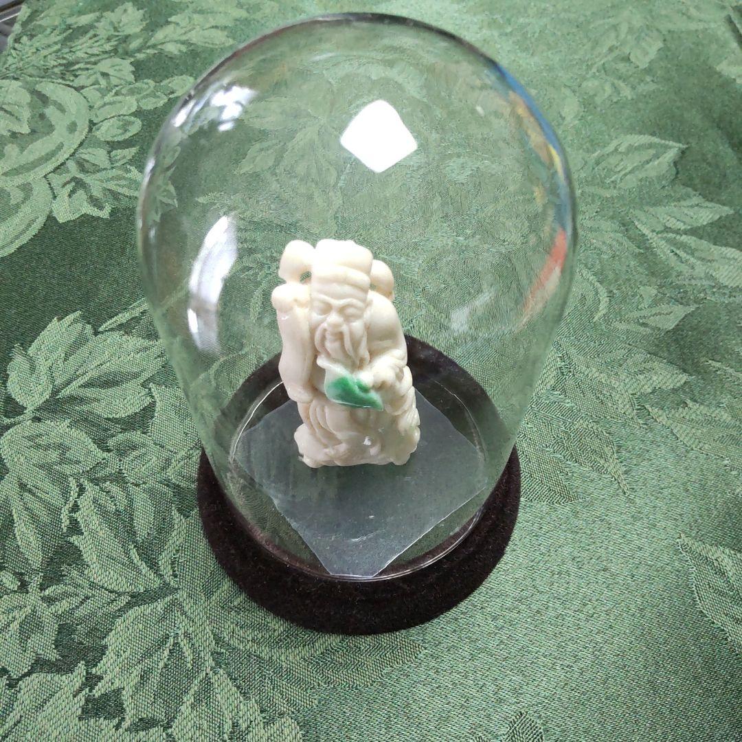 翡翠関羽軍神財神像、７X３，天然ジェイダイト・黒い玉手箱、275.244ct.