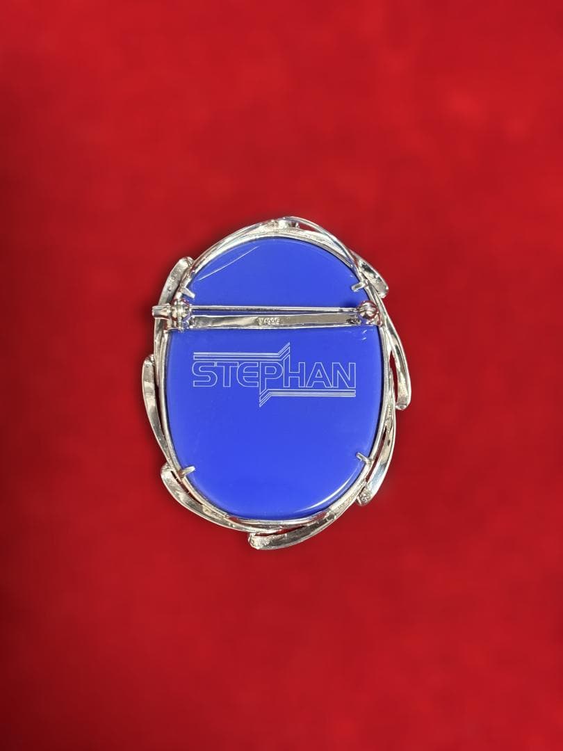 ステファン ストーンカメオ ブローチ 花と巻き髪の少女 SV925（QVC）