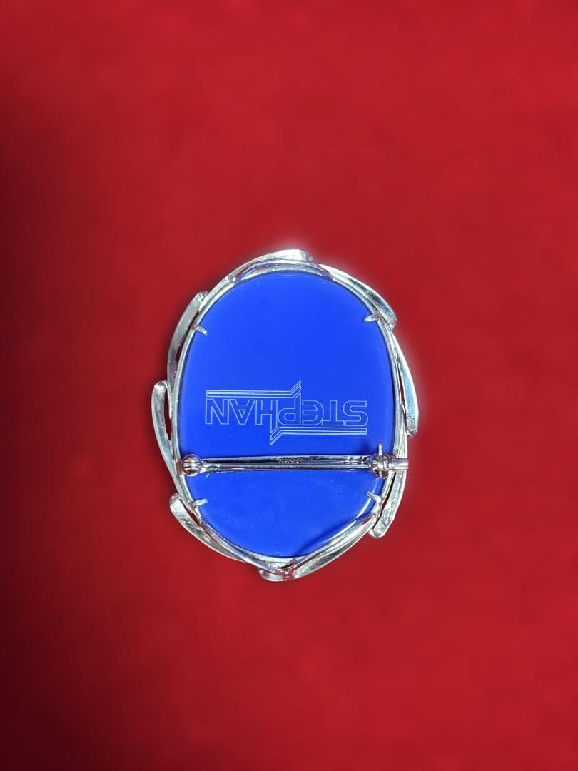 ステファン ストーンカメオ ブローチ 花と巻き髪の少女 SV925（QVC）