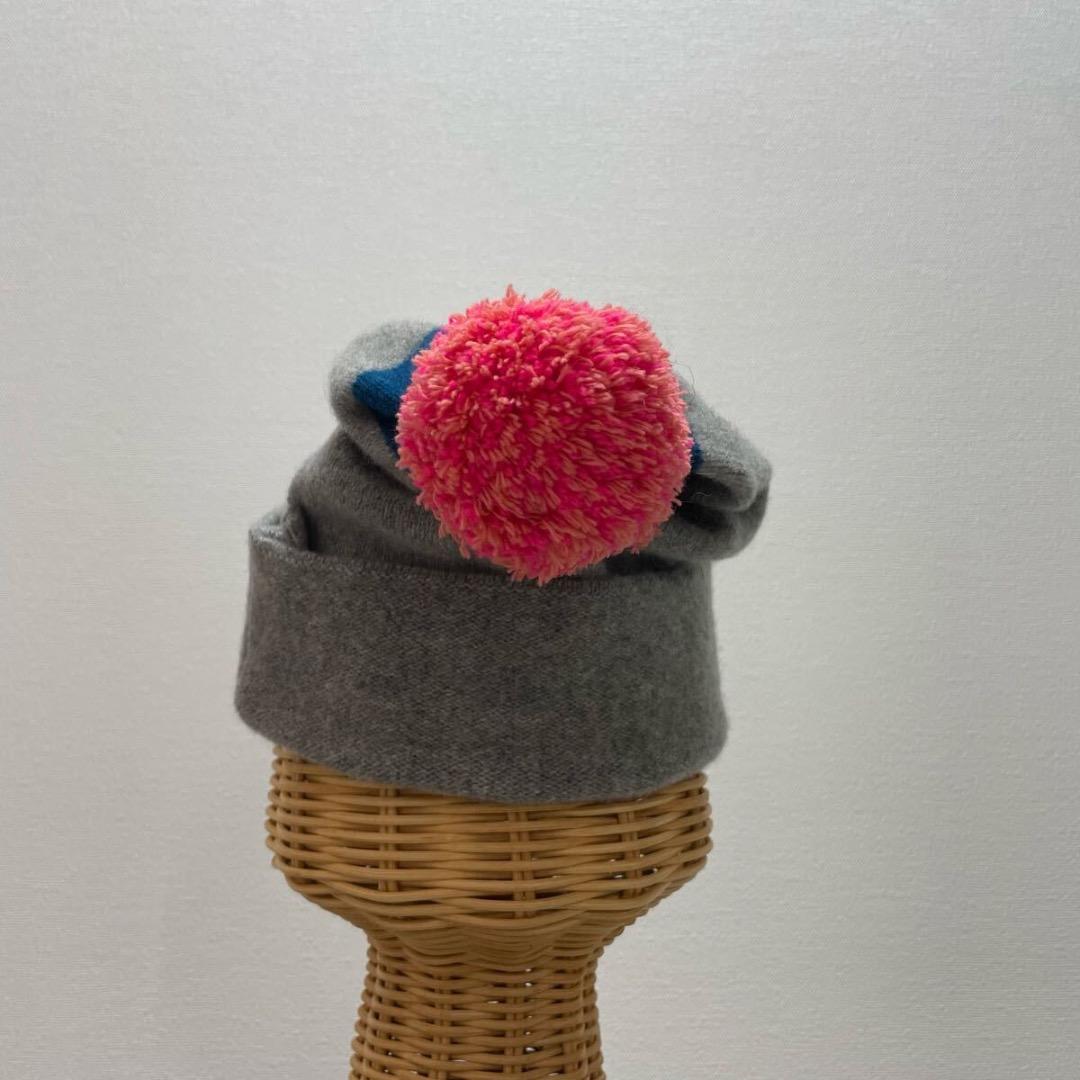 ジョーゴードン スコットランド製 ニット帽 ポンポン ラムウール