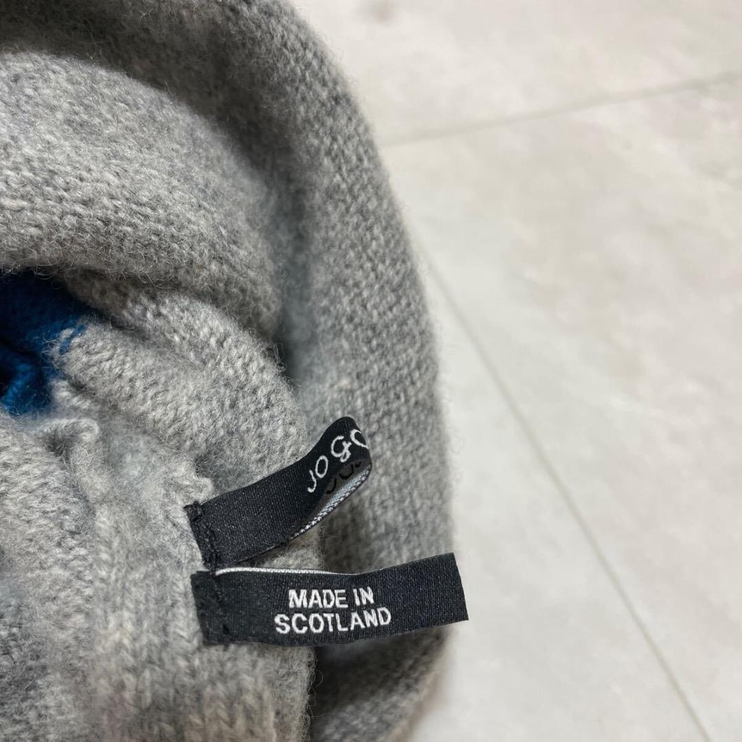 ジョーゴードン スコットランド製 ニット帽 ポンポン ラムウール