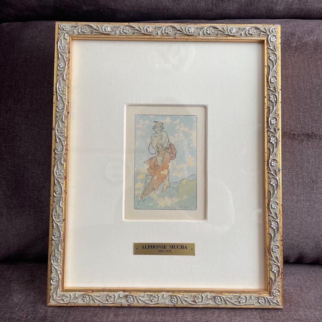 アルフォンス・ミュシャ　リトグラフ　挿絵　絵画　額縁　コレクター必見