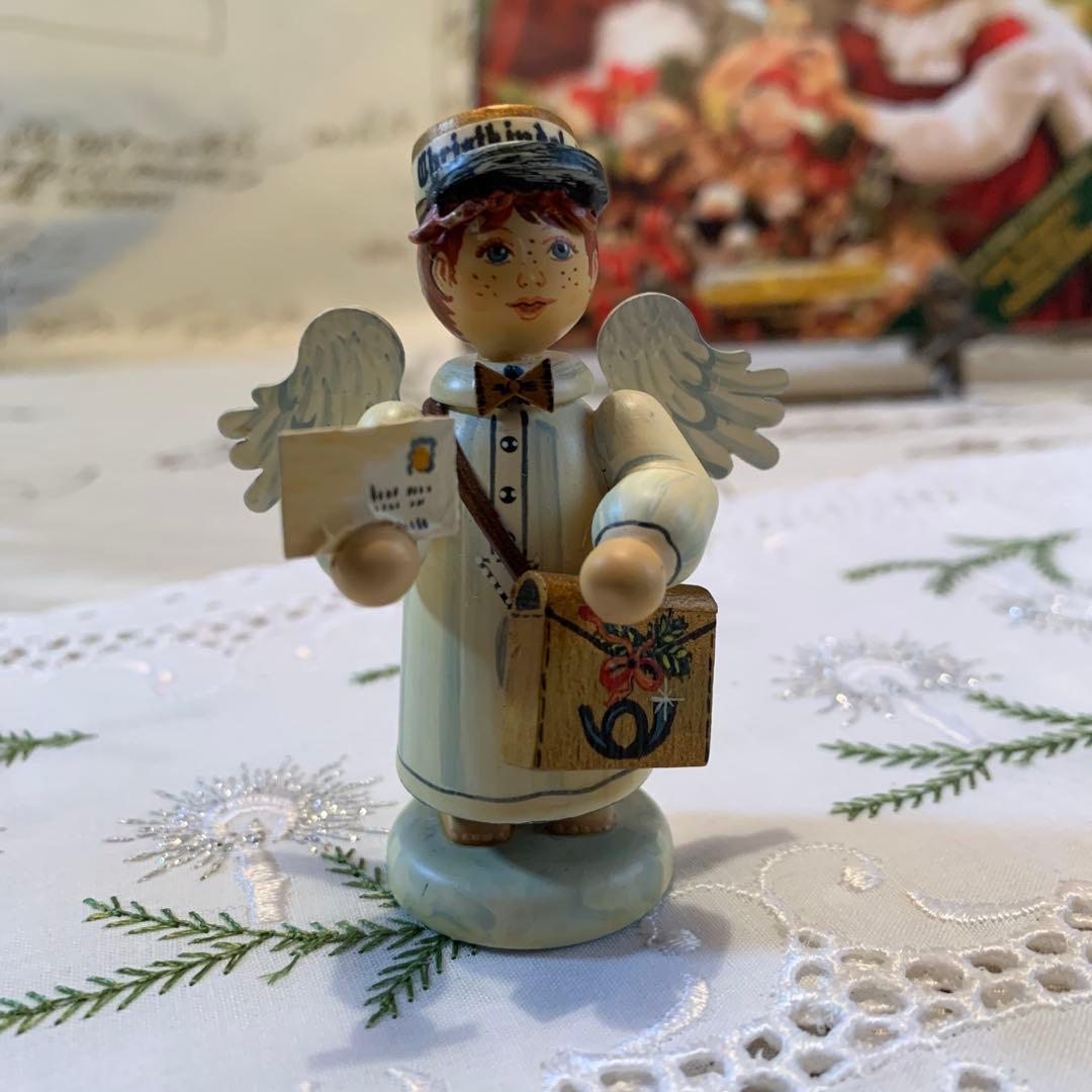ドイツ製　木製人形　ケーテウォルファルト社の限定クリスマス天使の男の子郵便屋さん