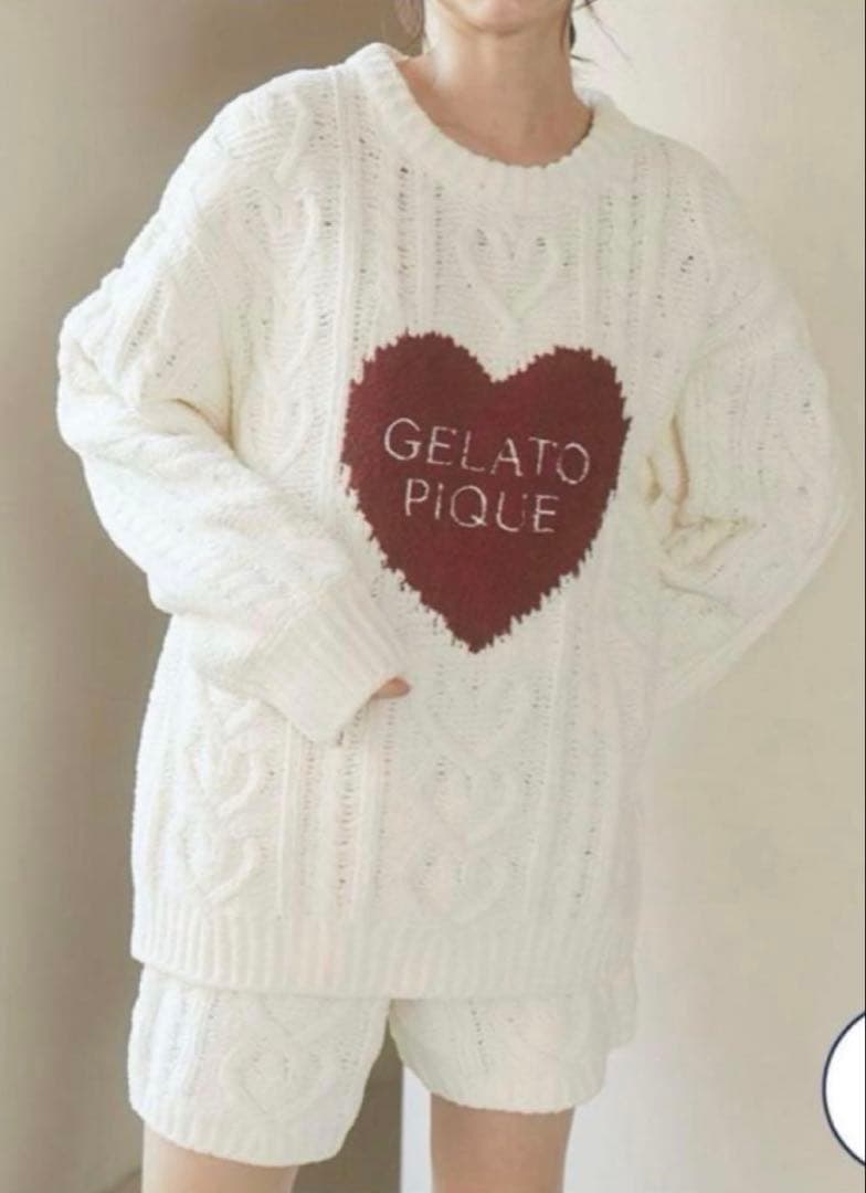 GELATO PIQUE バレンタイン ハートアランプルオーバー