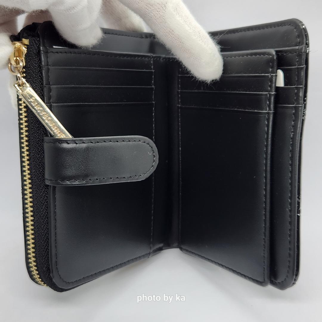 ブラック 新品 ピンキー&ダイアン Pinky&Dianne 折財布 エナメル