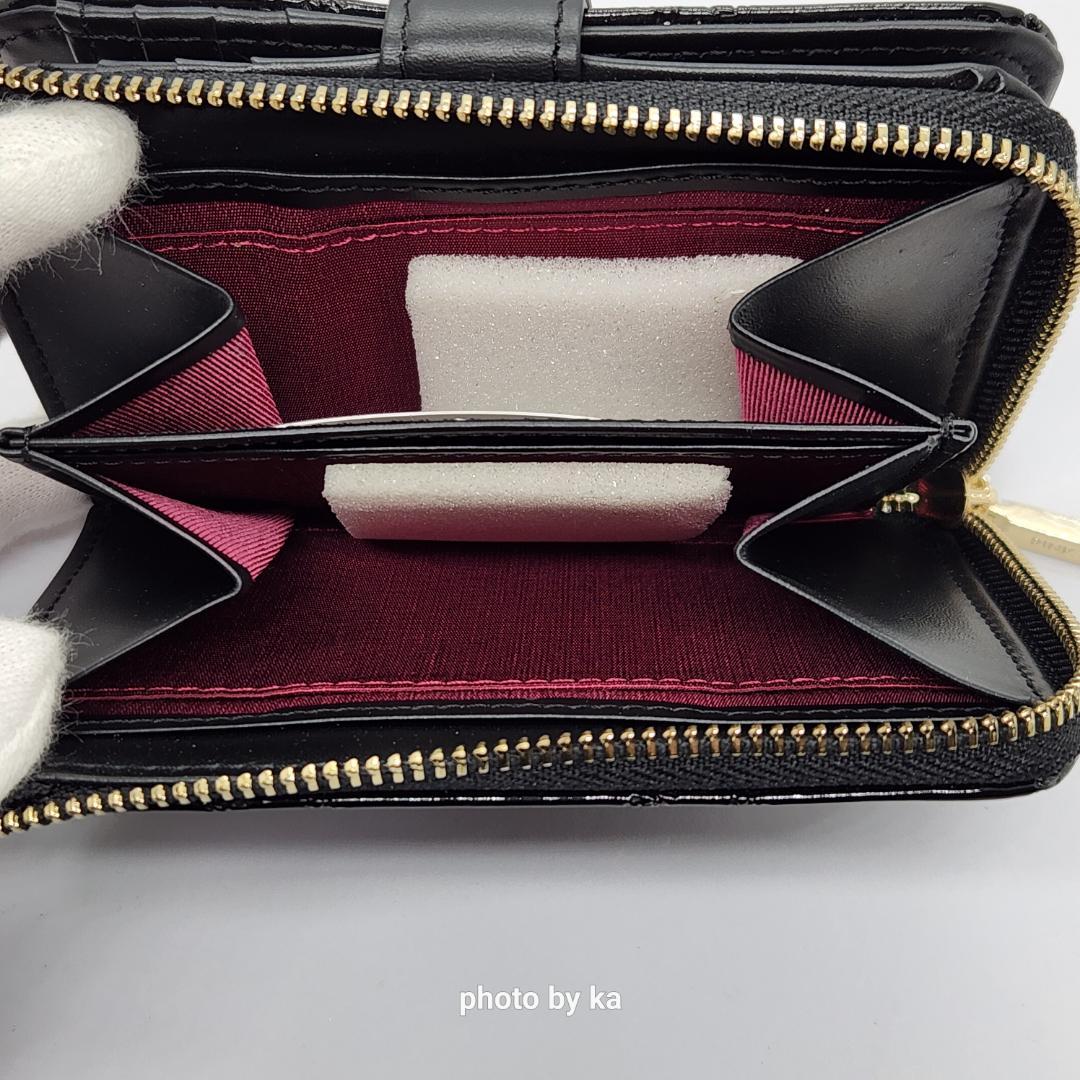 ブラック 新品 ピンキー&ダイアン Pinky&Dianne 折財布 エナメル