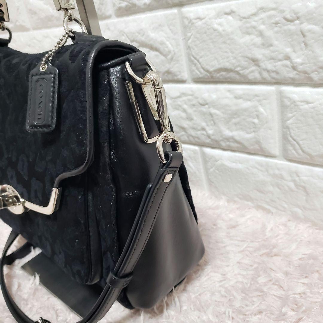 COACH コーチ レオパード 2way ショルダーハンドバッグ 極美品