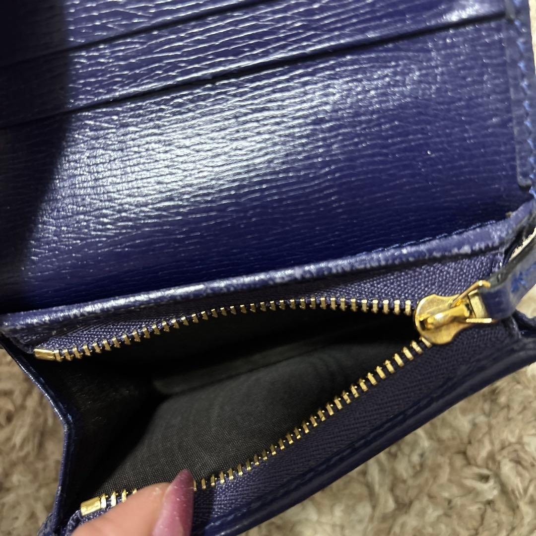 Gucci ドット柄 二つ折り財布　ネイビー　レッド　ミニ財布　折り財布