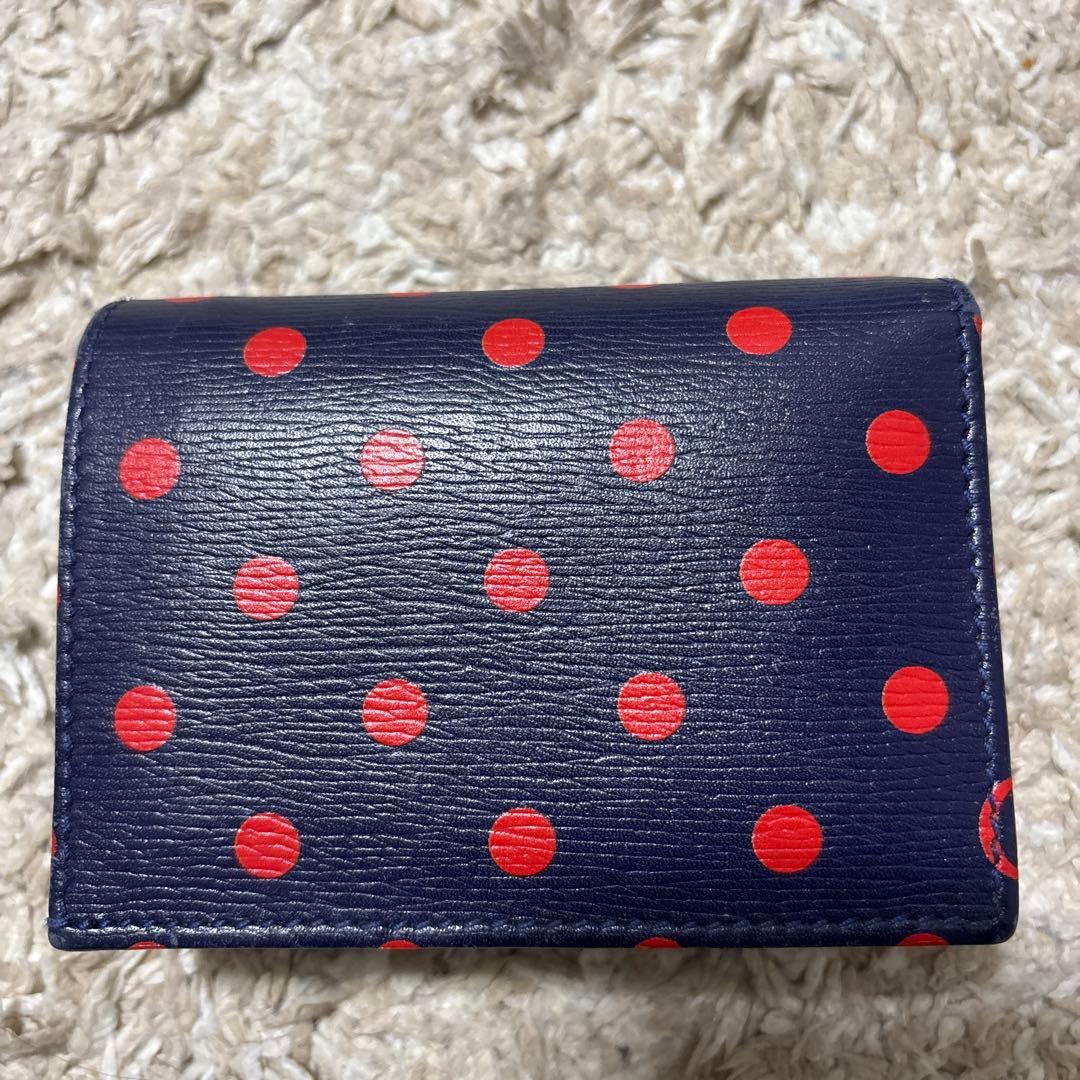 Gucci ドット柄 二つ折り財布　ネイビー　レッド　ミニ財布　折り財布