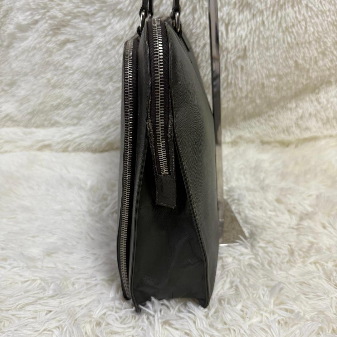 希少カラー✨PRADA サフィアーノ 三角ロゴ 2層 レザー A4ブリーフケース