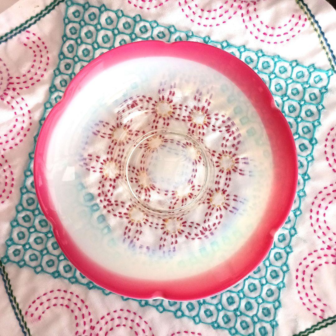 大正ガラス　花びら氷カップ　　15センチ