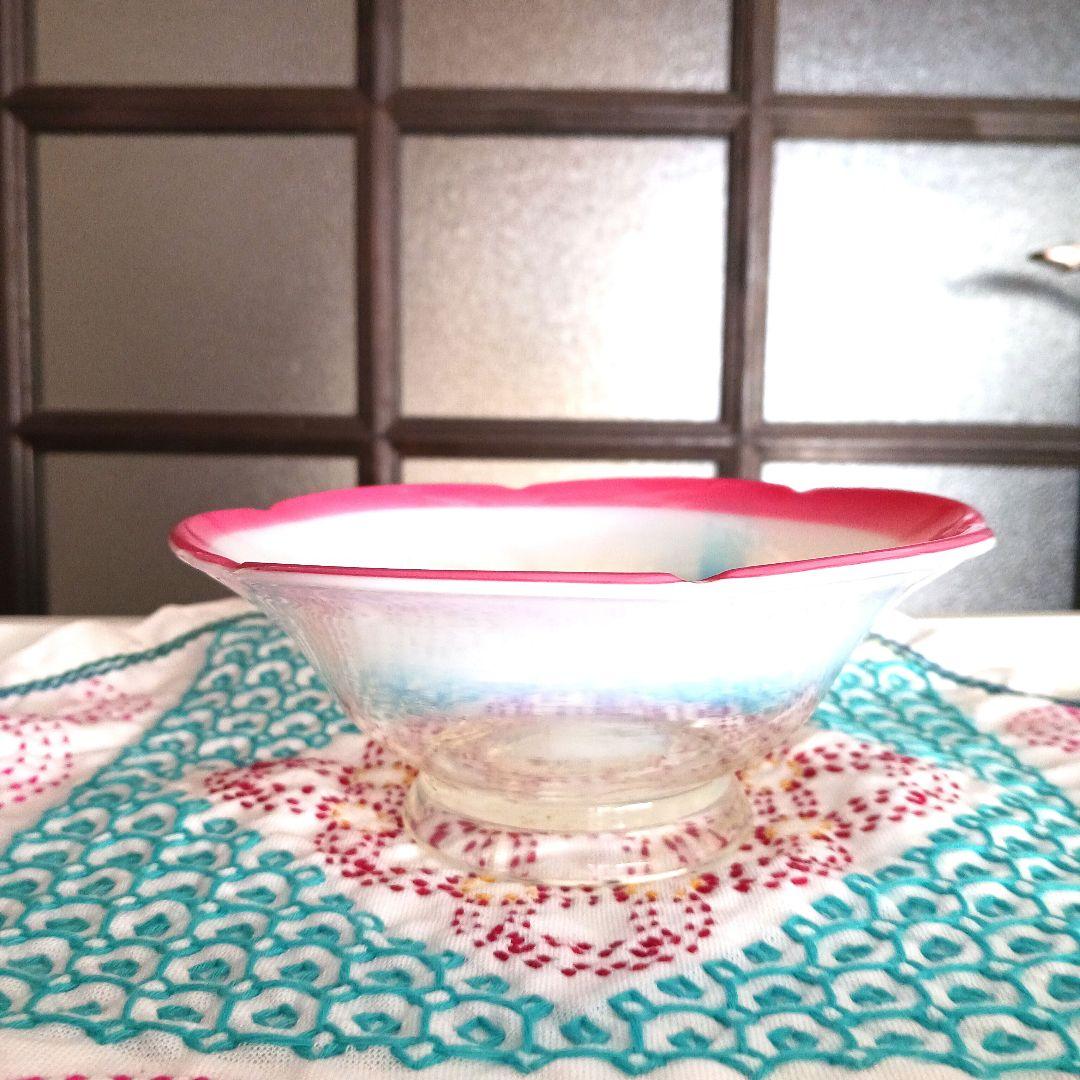 大正ガラス　花びら氷カップ　　15センチ