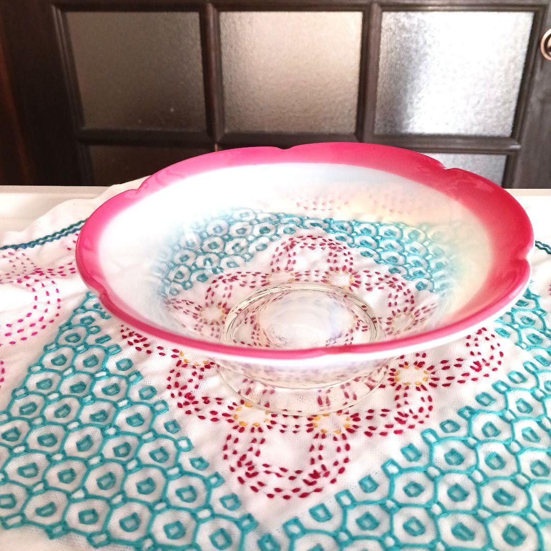 大正ガラス　花びら氷カップ　　15センチ